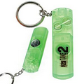 Green Light Up Whistle Keychain with Compass & Red LED